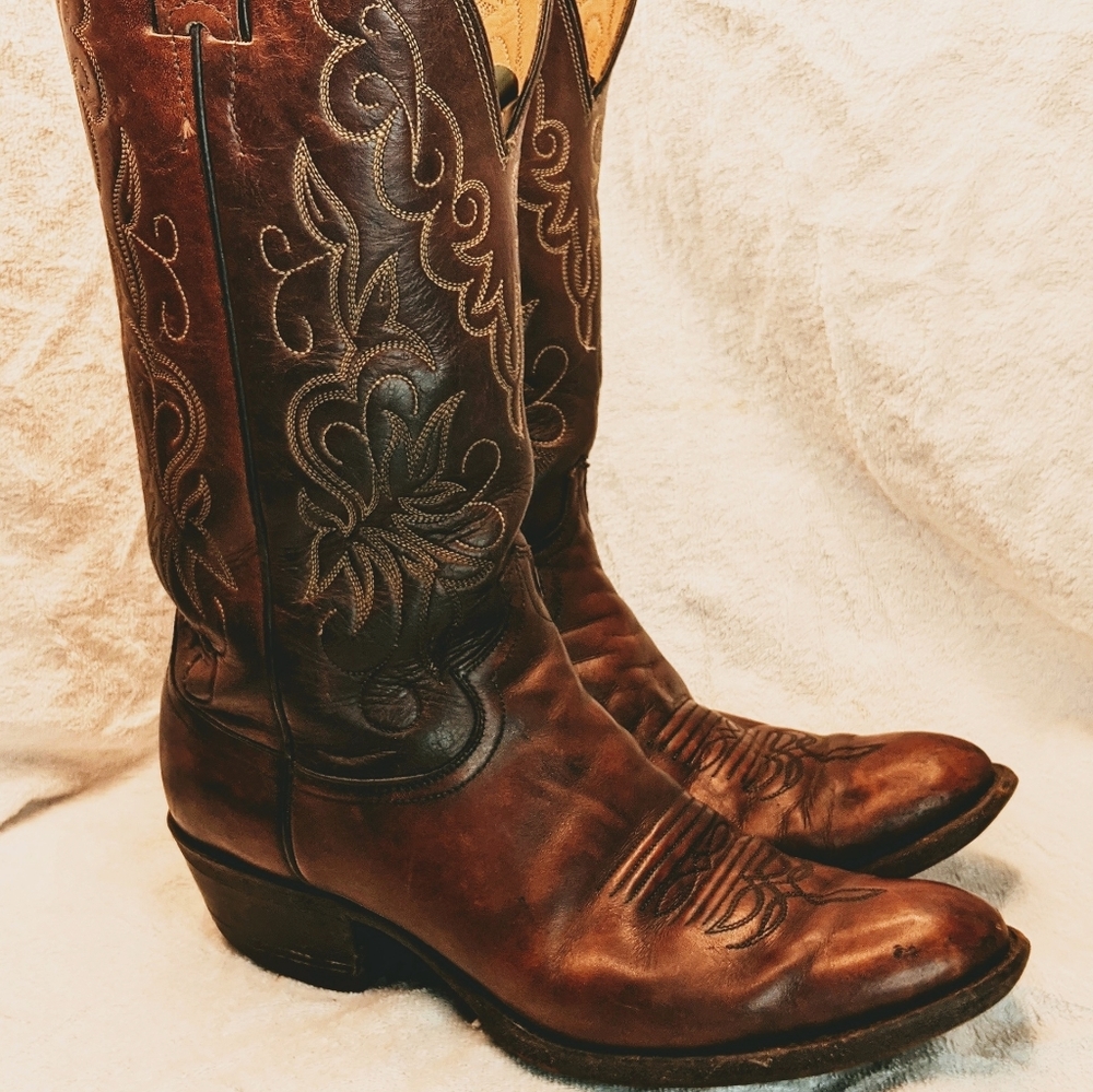 Justin Men's 8.5 Leather Cowboy Western Boots